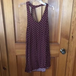 American eagle maroon polka dot dress